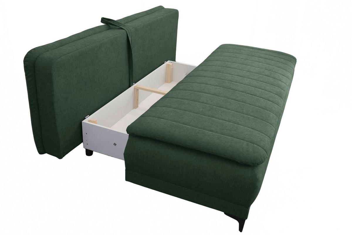 Schlafsofa Moliss Grün B: 202 cm - Schwarz/Grün, Basics, Textil (202/98/78cm) - Livetastic