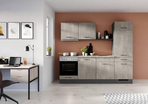 Küchenblock Ip120 Grau B: 240 cm - Graphitfarben/Grau, Trend, Holzwerkstoff (240cm) - Impuls