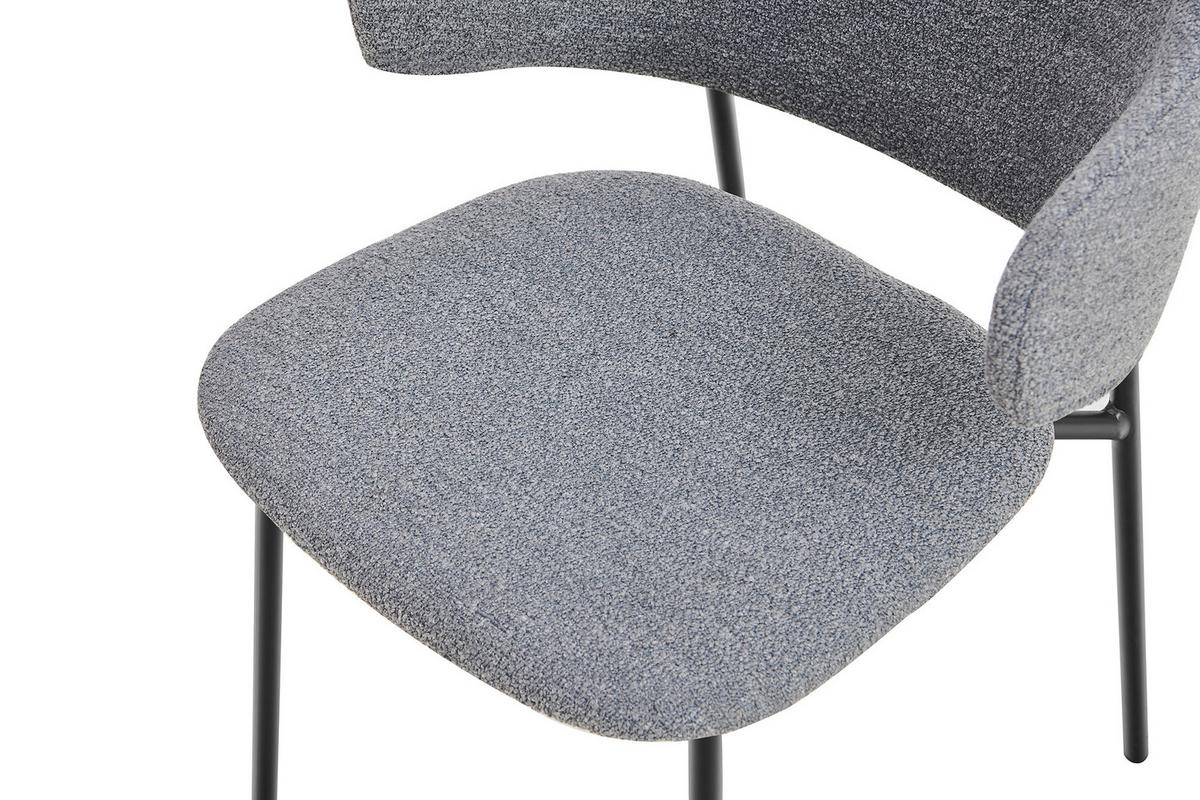 Armlehnstuhl-set Dunkelgrau B: 54cm 2-Teilig - Dunkelgrau/Schwarz, MODERN, Textil/Metall (54/83/59cm) - Livetastic