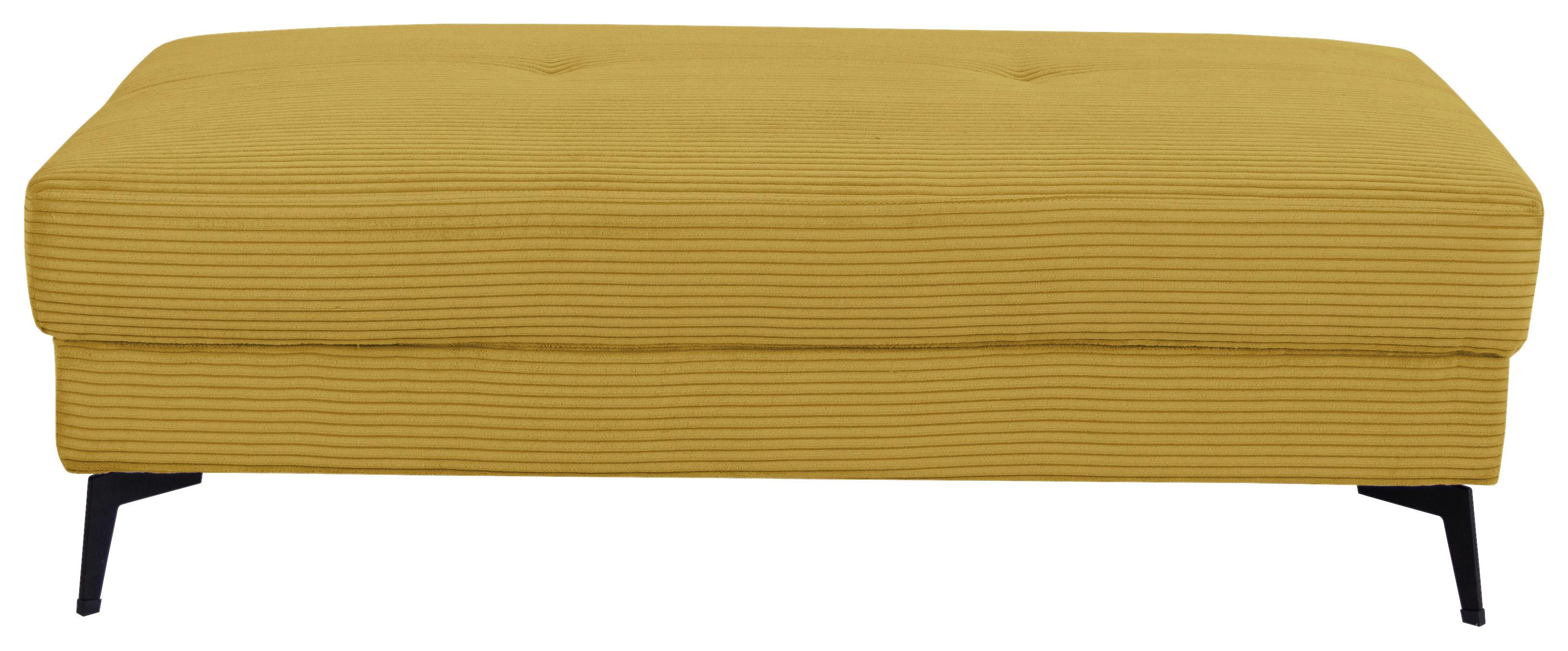 Hocker Zero Senfgelb B: 140 cm - Senfgelb/Schwarz, Trend, Textil (140/46/80cm)