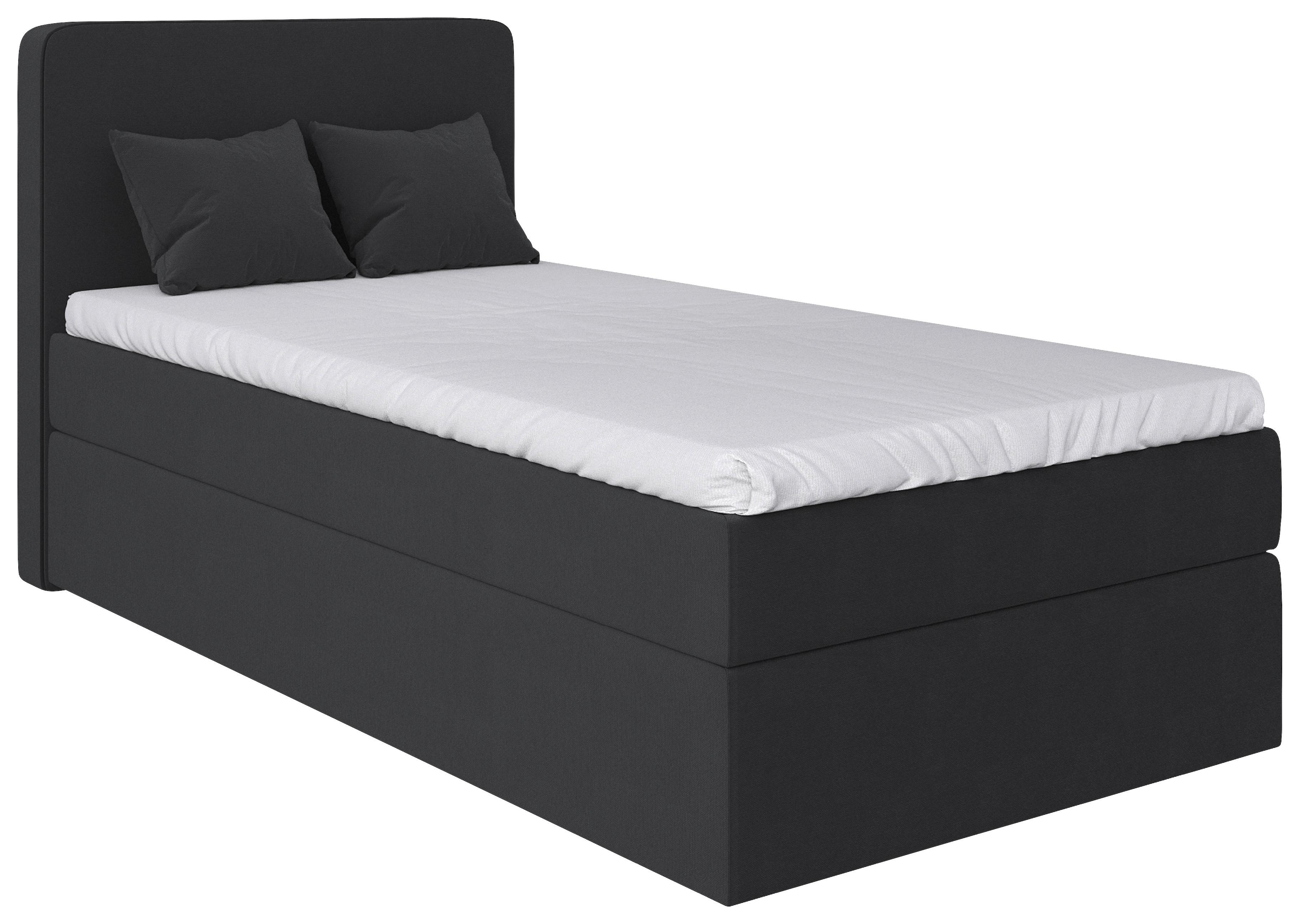 Boxbett Jubi 90-A - Anthrazit/Schwarz, KONVENTIONELL, Holz/Textil (90/200cm)