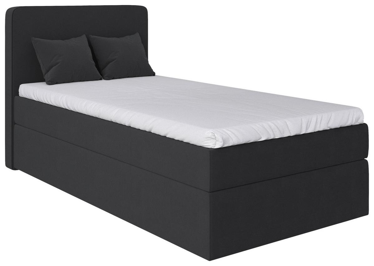 Boxbett Jubi 90-A - Anthrazit/Schwarz, KONVENTIONELL, Holz/Textil (90/200cm)