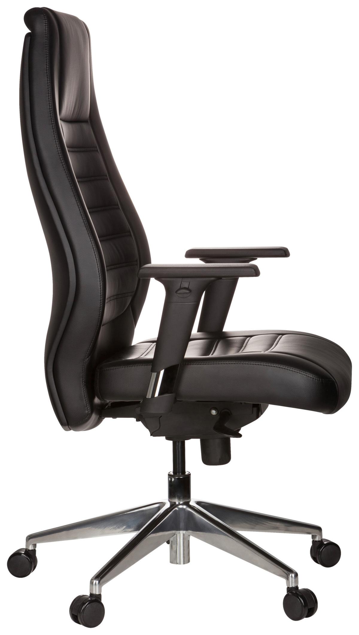 Chefsessel Vitoro Schwarz Bis 150 Kg - Silberfarben/Schwarz, Basics, Kunststoff/Textil (65/133/65cm) - MID.YOU