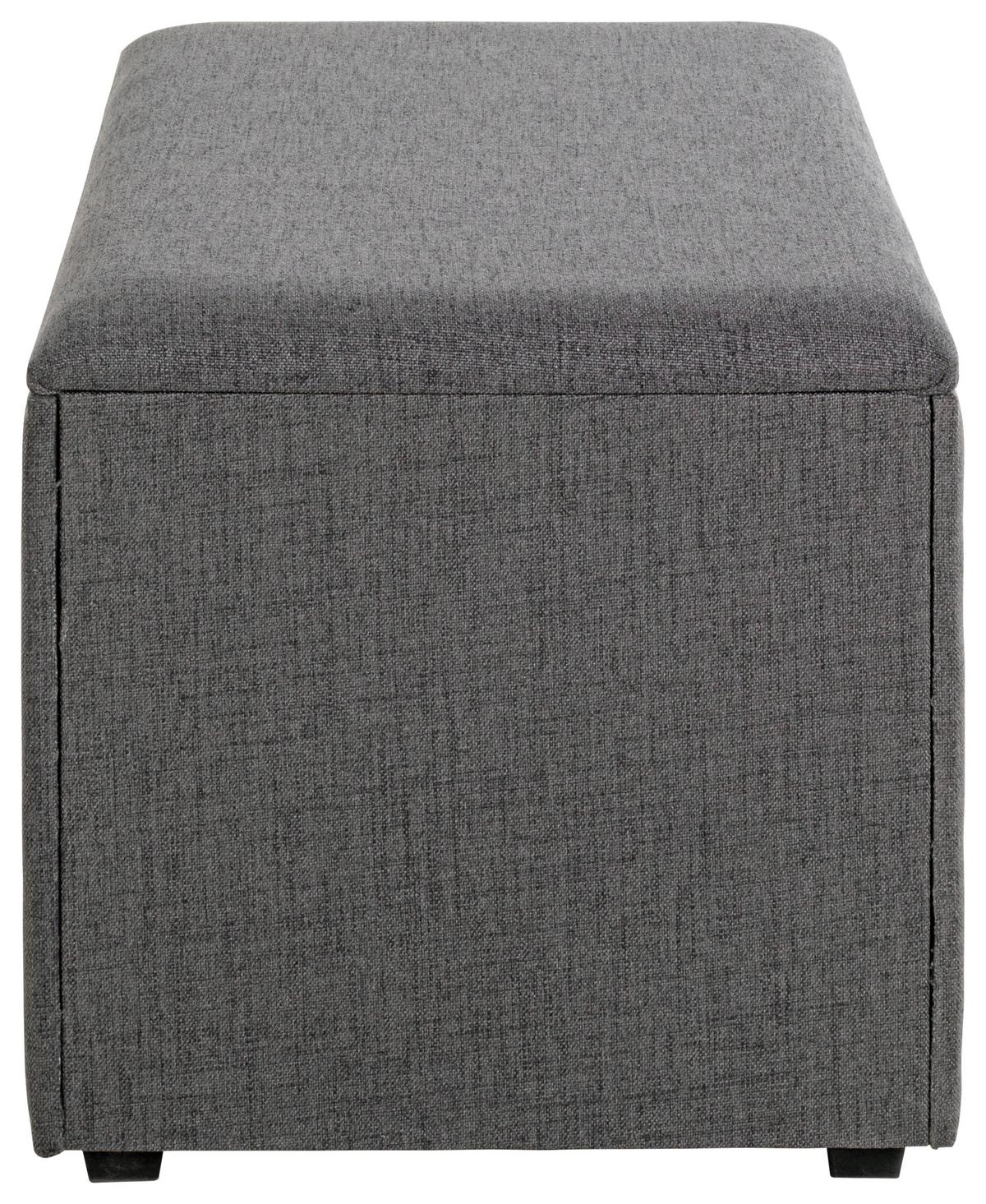 Truhenbank Zlatan Anthrazit - Anthrazit/Schwarz, Basics, Holzwerkstoff/Textil (65/42/40cm)