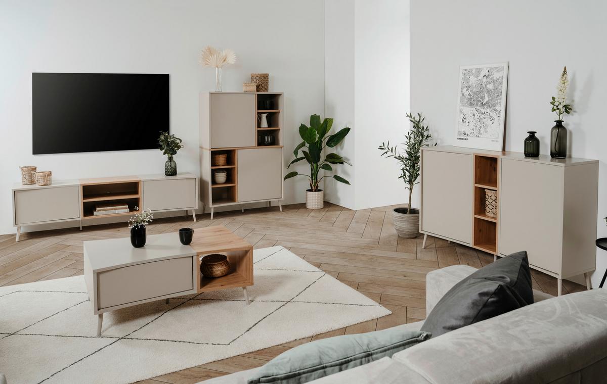 Couchtisch Sinop Sandfarben /Eiche Artisan Dekor L: 94cm - Sandfarben/Eiche Artisan, Design, Holzwerkstoff/Kunststoff (94/60/40cm) - MID.YOU