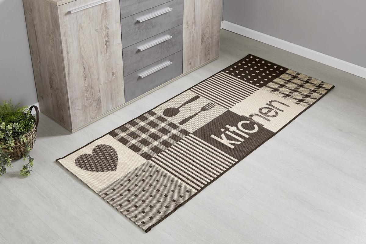 Konyhai Futószőnyeg Kitchen Kb. 80/200cm - bézs/barna, Basics, textil (80/200cm) - James Wood
