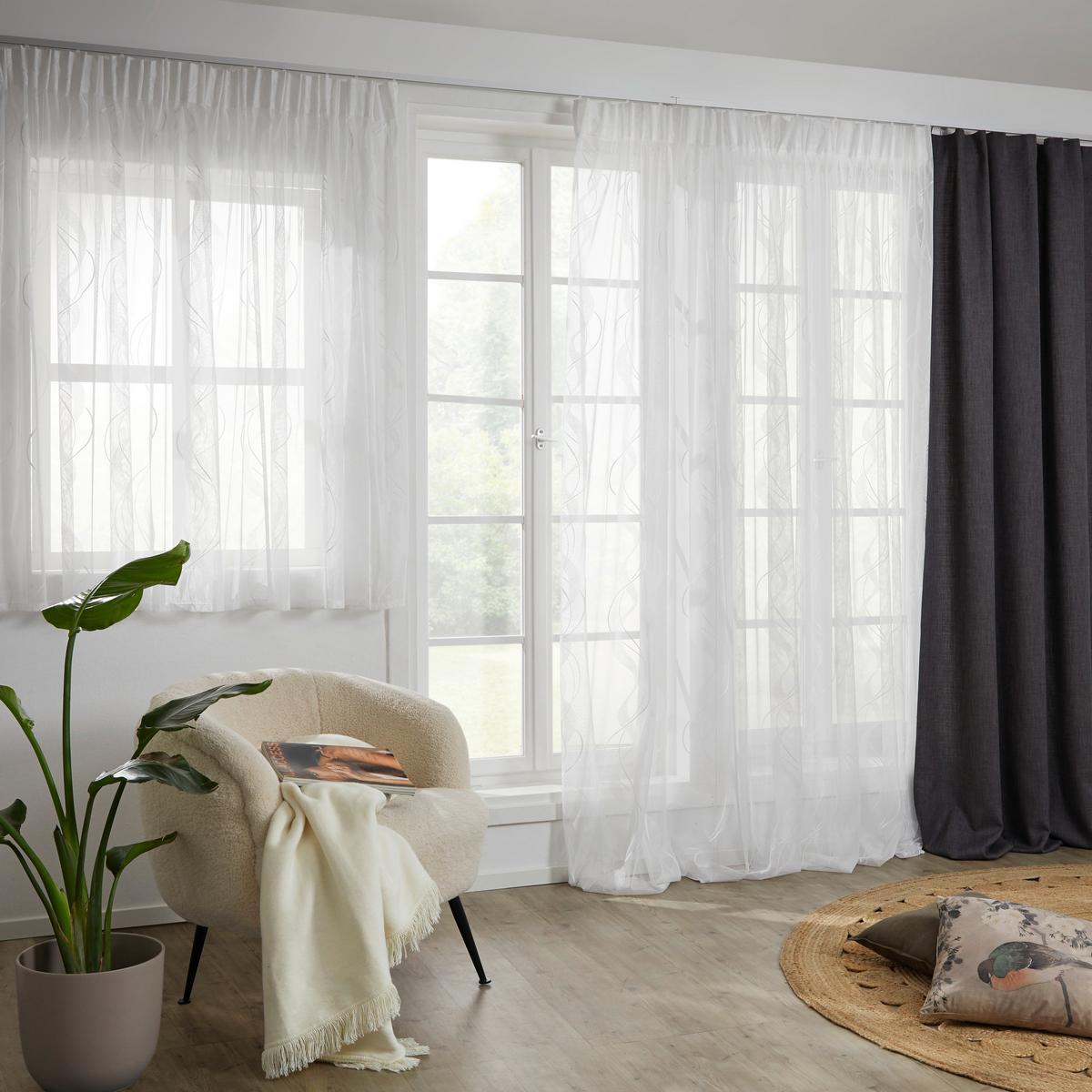 KUSOVÁ ZÁCLONA WAVE STORE 1 - biela, textil (300/145cm) - Modern Living