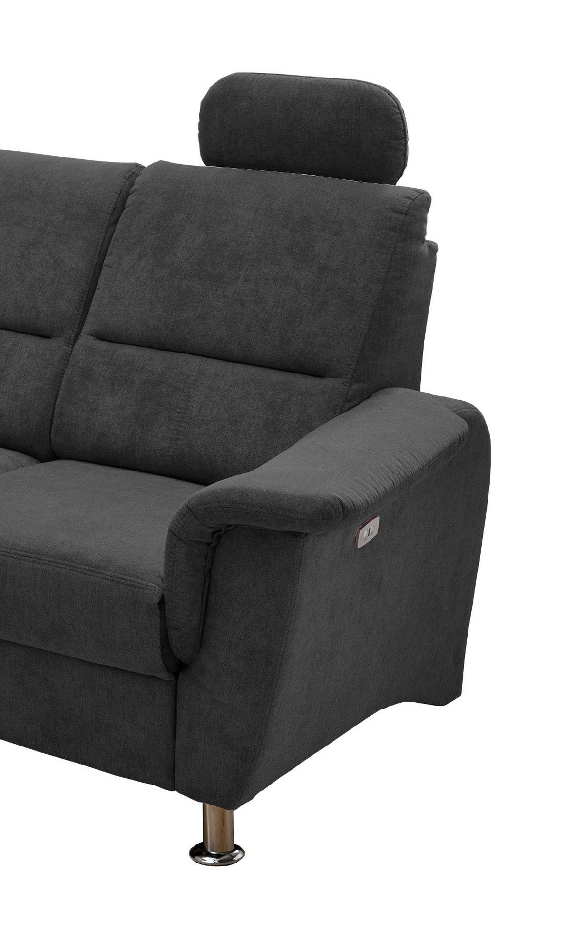 Ecksofa Parole Schwarz S: 184/231 cm - Chromfarben/Schwarz, KONVENTIONELL, Textil (184/231cm) - Livetastic