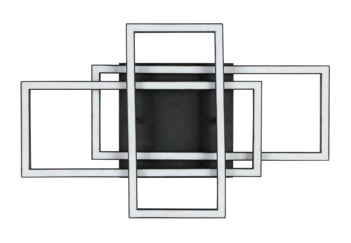 Led Mennyezeti Lámpa Savi - krómszínű/fekete, Modern, műanyag/fém (58/36/9,1cm) - Luca Bessoni