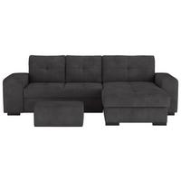 Eckschlafsofa Mattina Schwarz S: 268x156 Cm - Schwarz, MODERN, Textil (268/156cm) - MID.YOU