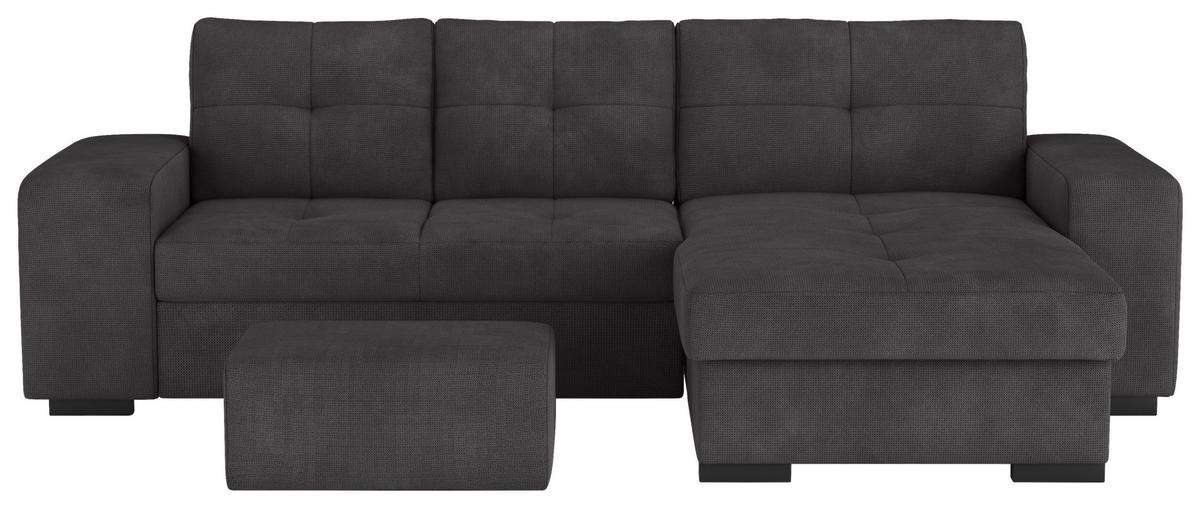 Eckschlafsofa Mattina Schwarz S: 268x156 Cm - Schwarz, MODERN, Textil (268/156cm) - MID.YOU