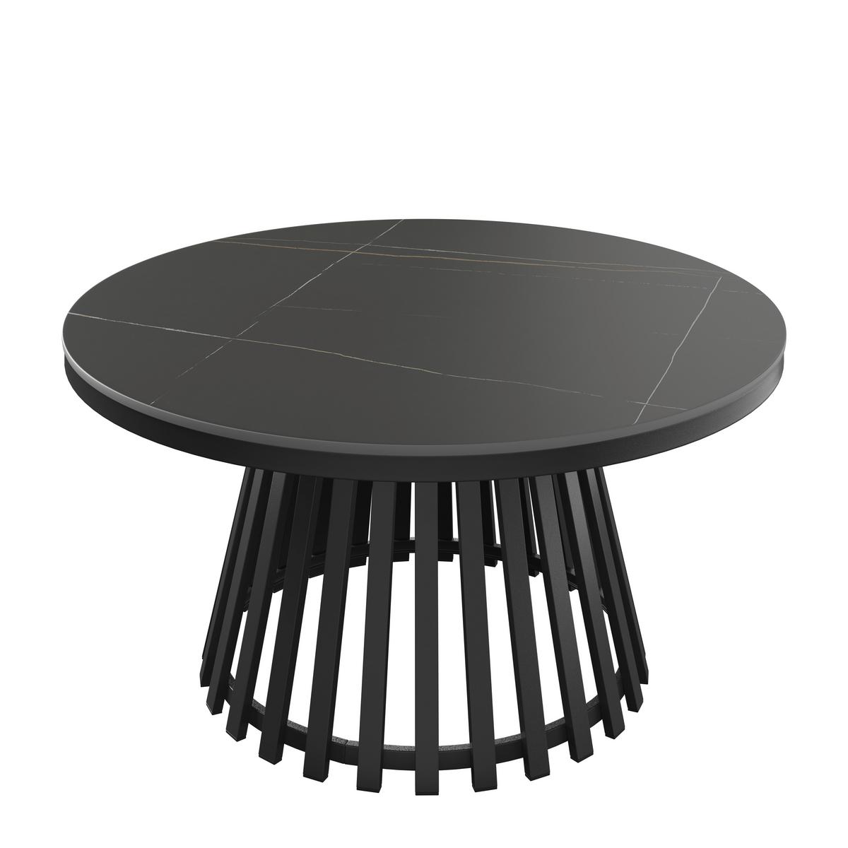 KONFERENČNÍ STOLEK PELA - černá, Moderní, kov/kompozitní dřevo (90/90/45cm) - Bessagi Home