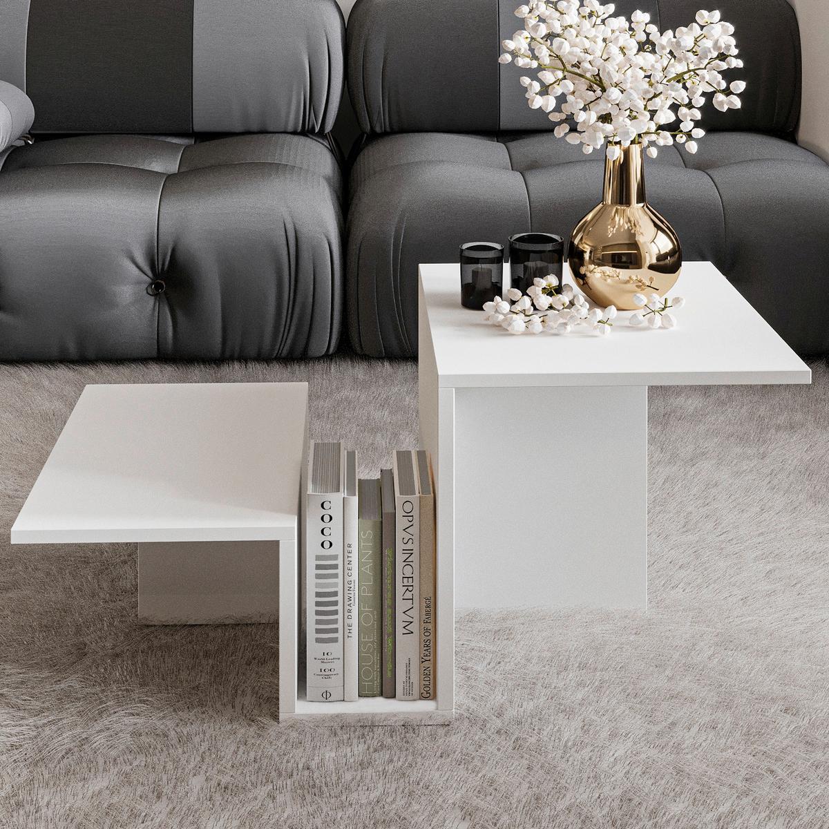 Couchtisch Relinda Weiß B: 90 Cm - Weiß, Design, Holzwerkstoff (90/45/50cm) - Livetastic