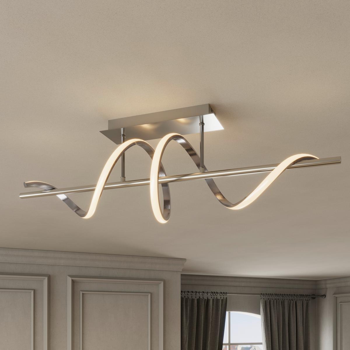 LED-DECKENLEUCHTE JOSI - Chromfarben/Nickelfarben, Kunststoff/Metall (20/80/26,5cm) - Luca Bessoni