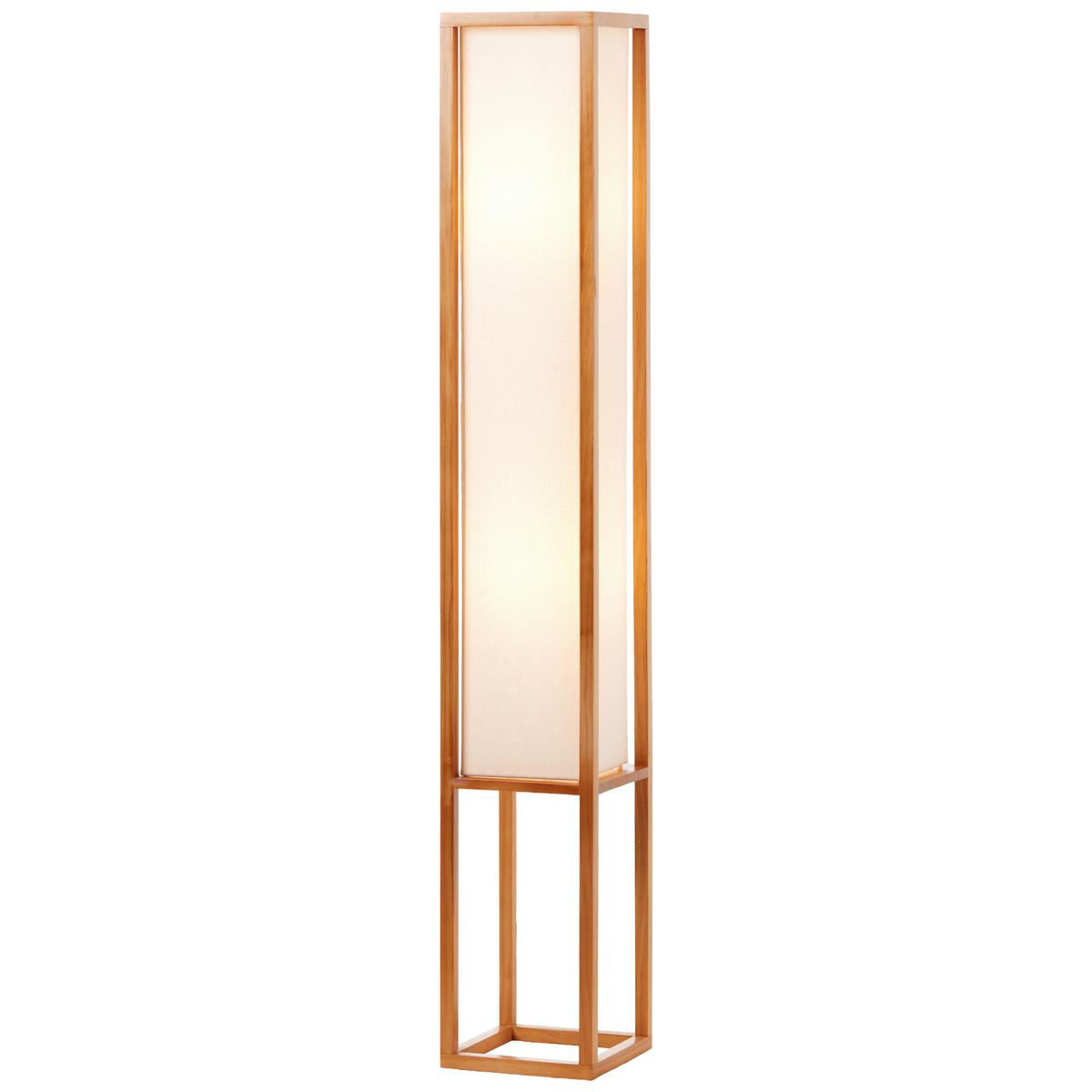 Stehlampe Holz Seaside Naturfarben/Weiß, Fußschalter - Naturfarben/Weiß, Natur, Holz/Textil (19/120/19cm) - Brilliant