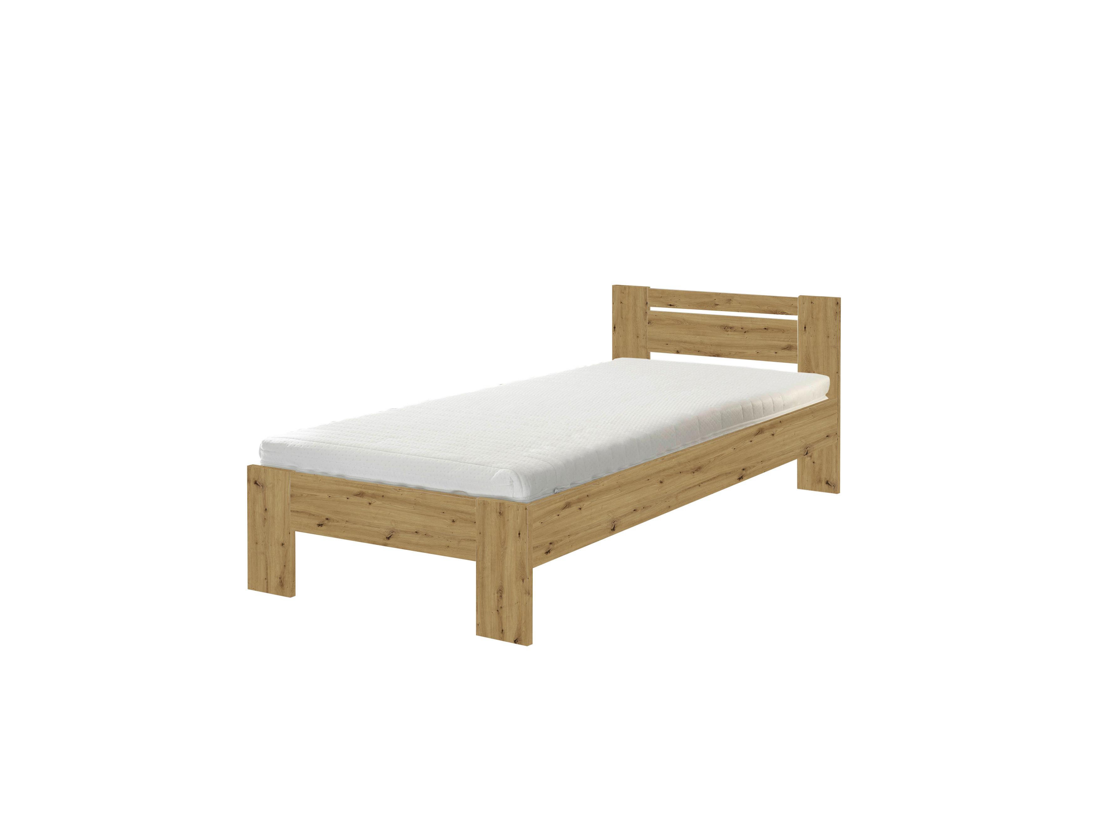 Bett Cannes 90 Eiche Artisan Dekor 90x200 - Eiche Artisan, KONVENTIONELL, Holzwerkstoff (90/200cm) - Ondega