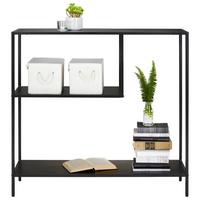 Regál GABE, čierny - čierna, Modern, kov/kompozitné drevo (100/96/33cm) - Mömax