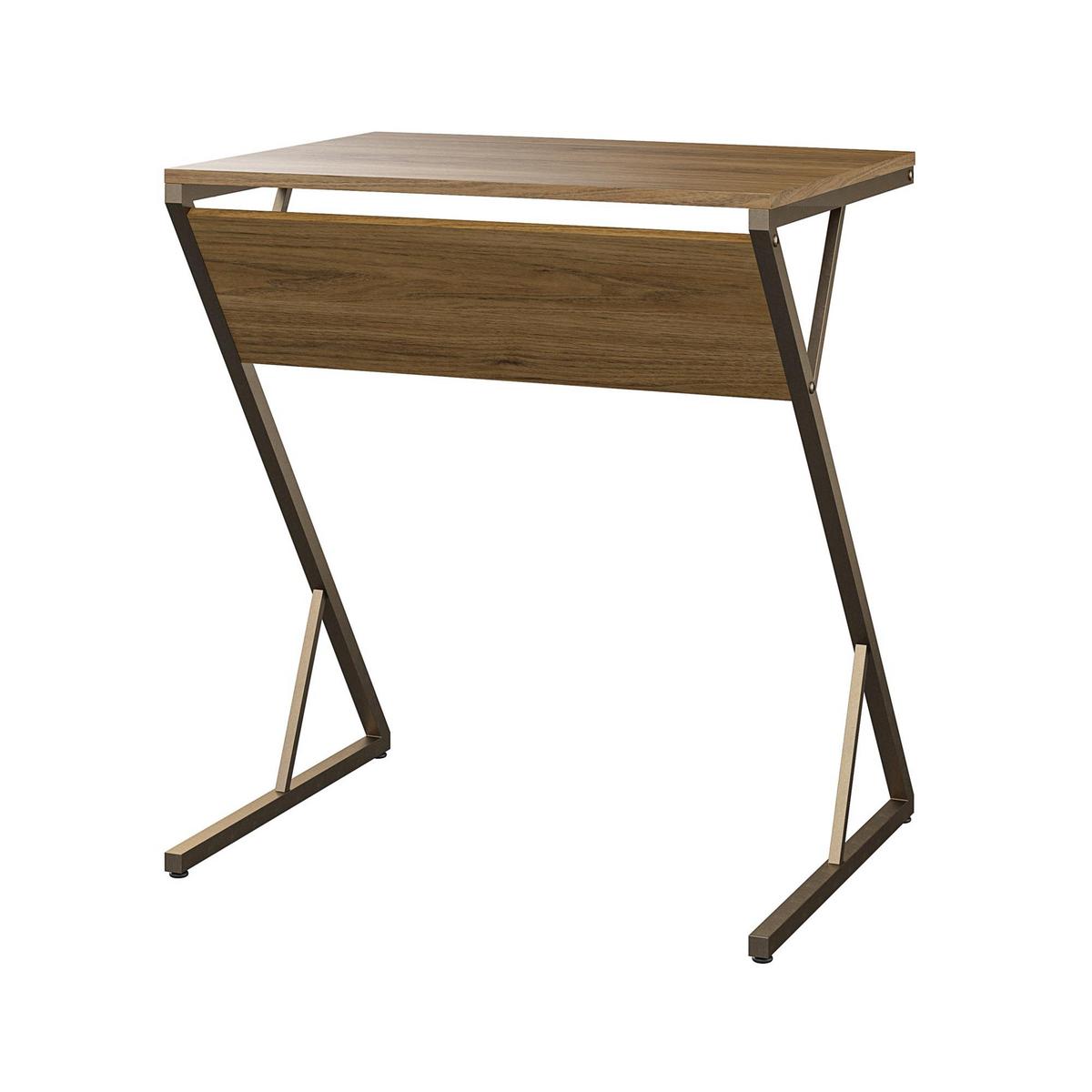 Schreibtisch Regal Wallnussfarben B: 72 Cm - Messingfarben/Walnussfarben, Design, Holzwerkstoff (64/72/49cm) - MID.YOU