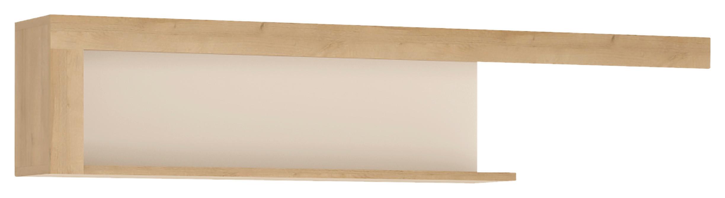 Nyitott Falipolc Lyon Hell 130/27,6 Cm - tölgyfa színű/magasfényű fehér, Trend, faalapú anyag (130/27,6/20,1cm)