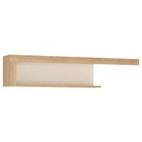 Winkelboard Lyon Hell Weiß/Eichefarben B: 130 cm - Eichefarben/Weiß Hochglanz, Trend, Holzwerkstoff (130/27,6/20,1cm)