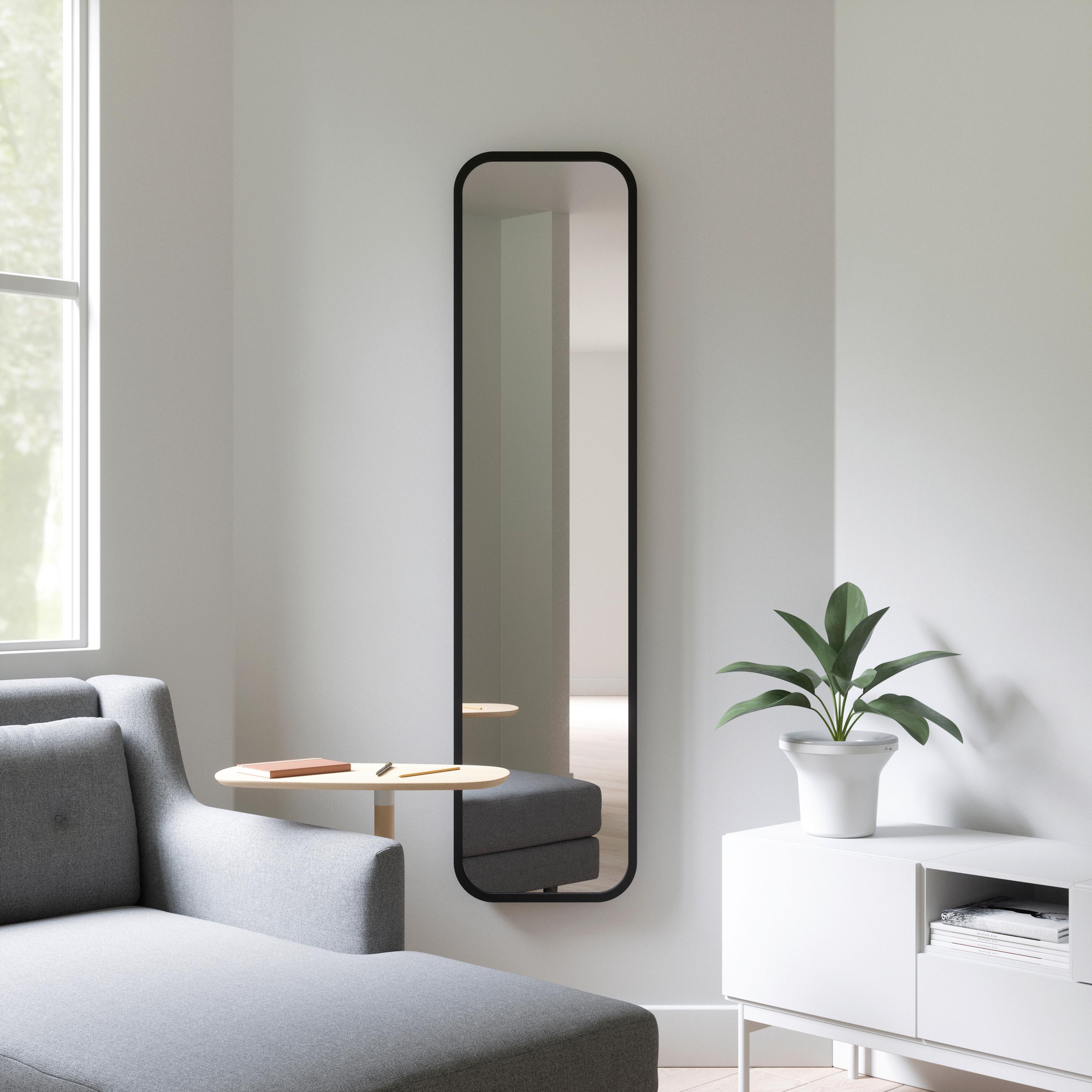 Standspiegel Schwarz B: 37 cm - Schwarz, Basics, Glas/Kunststoff (37/157/5cm) - Umbra