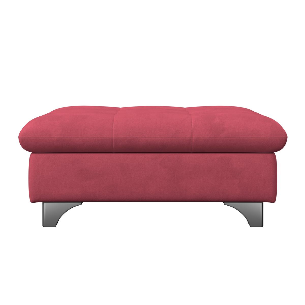 Hocker Gemini Rot, B: 108cm - Chromfarben/Rot, KONVENTIONELL, Textil (108/46/108cm)