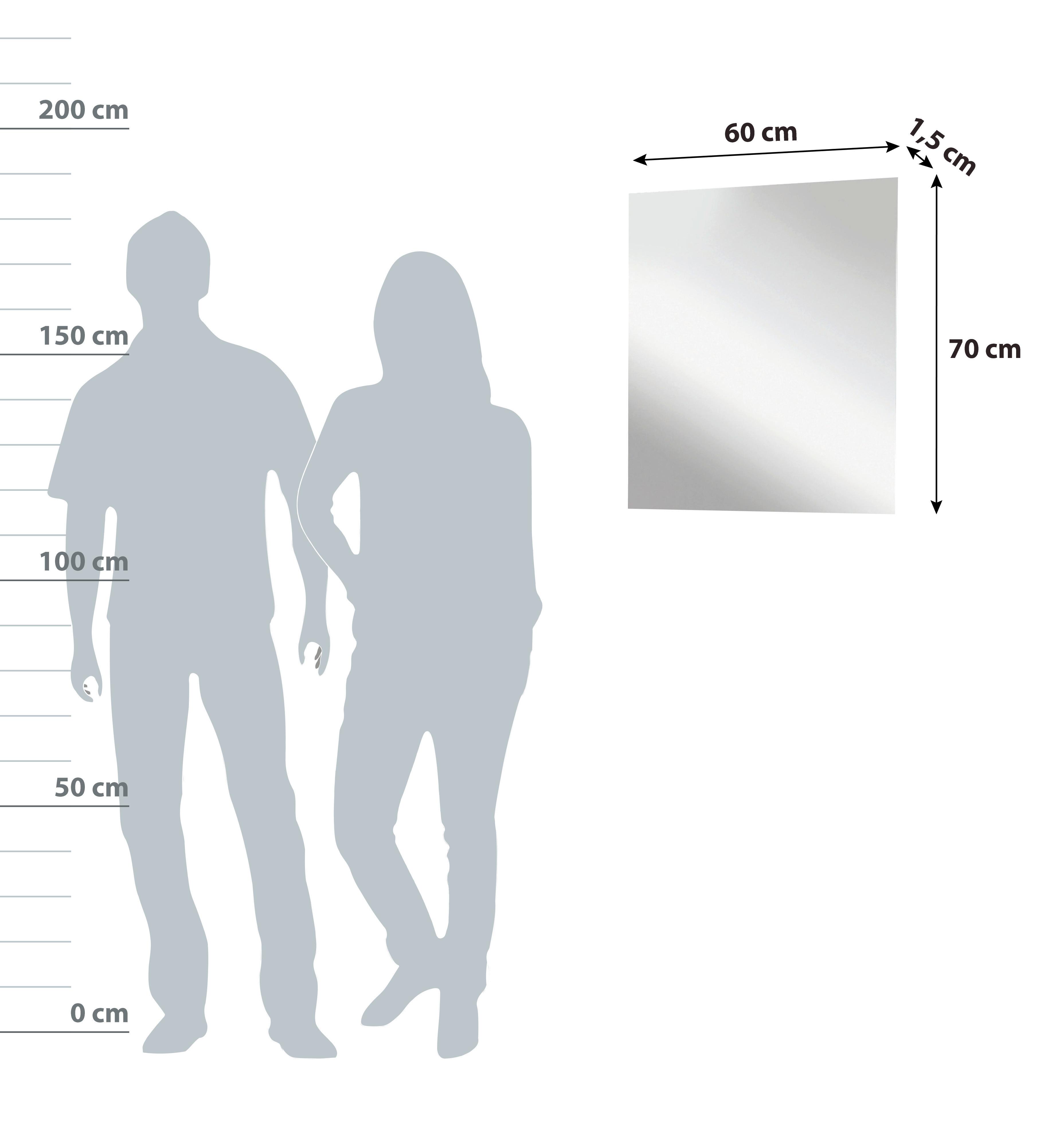 Wandspiegel Mirror Rechteckig 60x70 Cm Ohne Rahmen - Basics, Glas (60/70/1,5cm) - MID.YOU