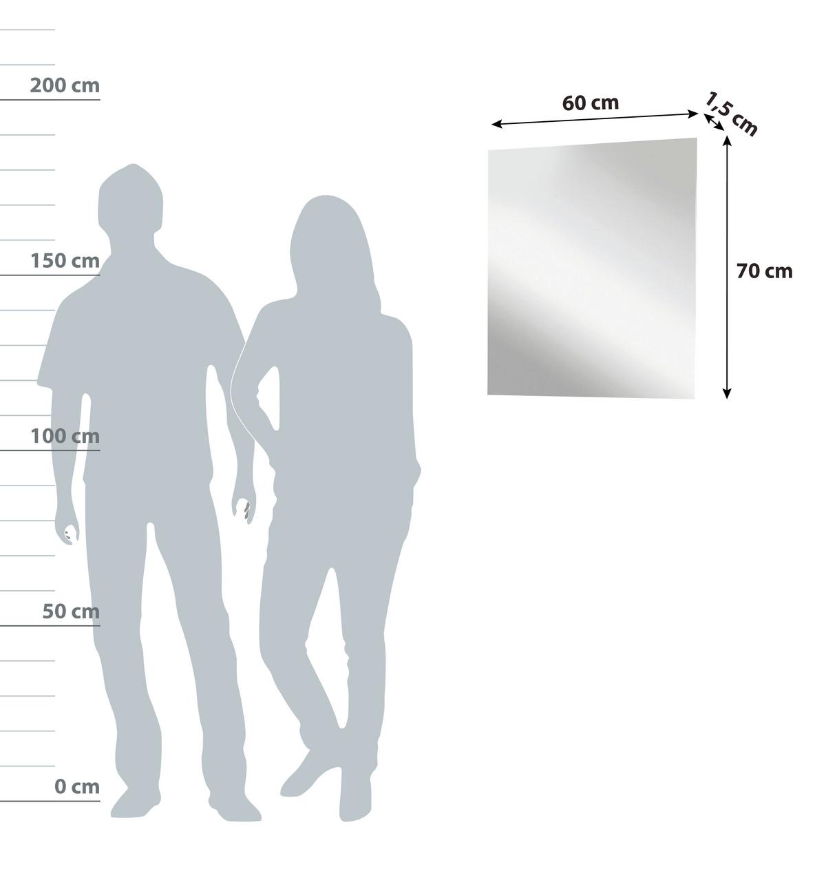 Wandspiegel Mirror Rechteckig 60x70 Cm Ohne Rahmen - Basics, Glas (60/70/1,5cm) - MID.YOU