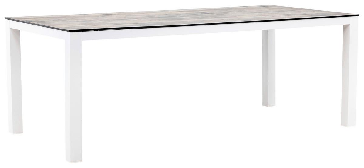 Gartentisch Llama Aluminium L 205 Cm - Weiß/Grau, KONVENTIONELL, Kunststoff/Metall (205/100/75cm) - Gardenson