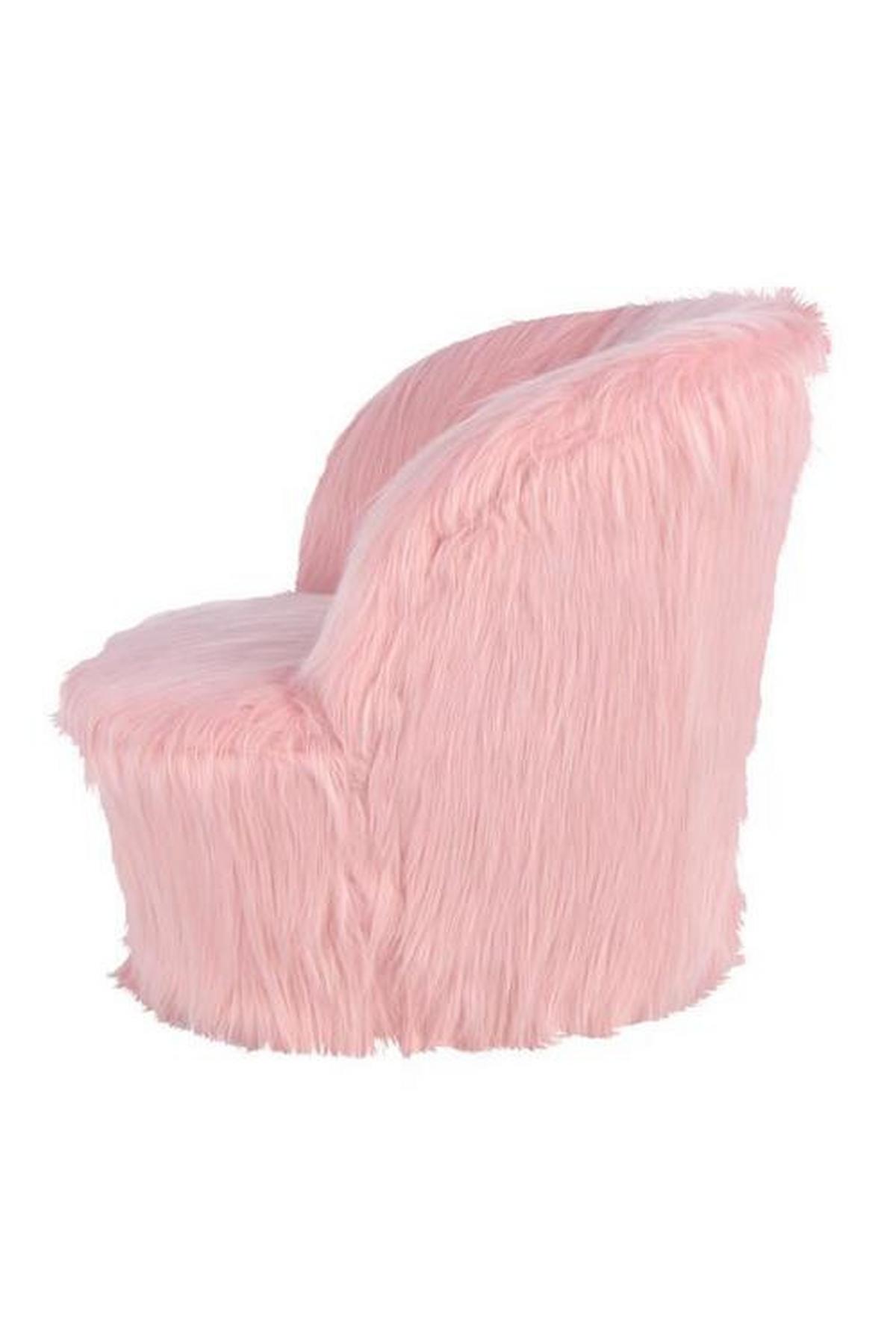 Kinderstuhl Gepolstert Mit Kunstfell-Bezug - Hellrosa, Basics, Holz/Kunststoff (47/45/47cm) - Kayoom