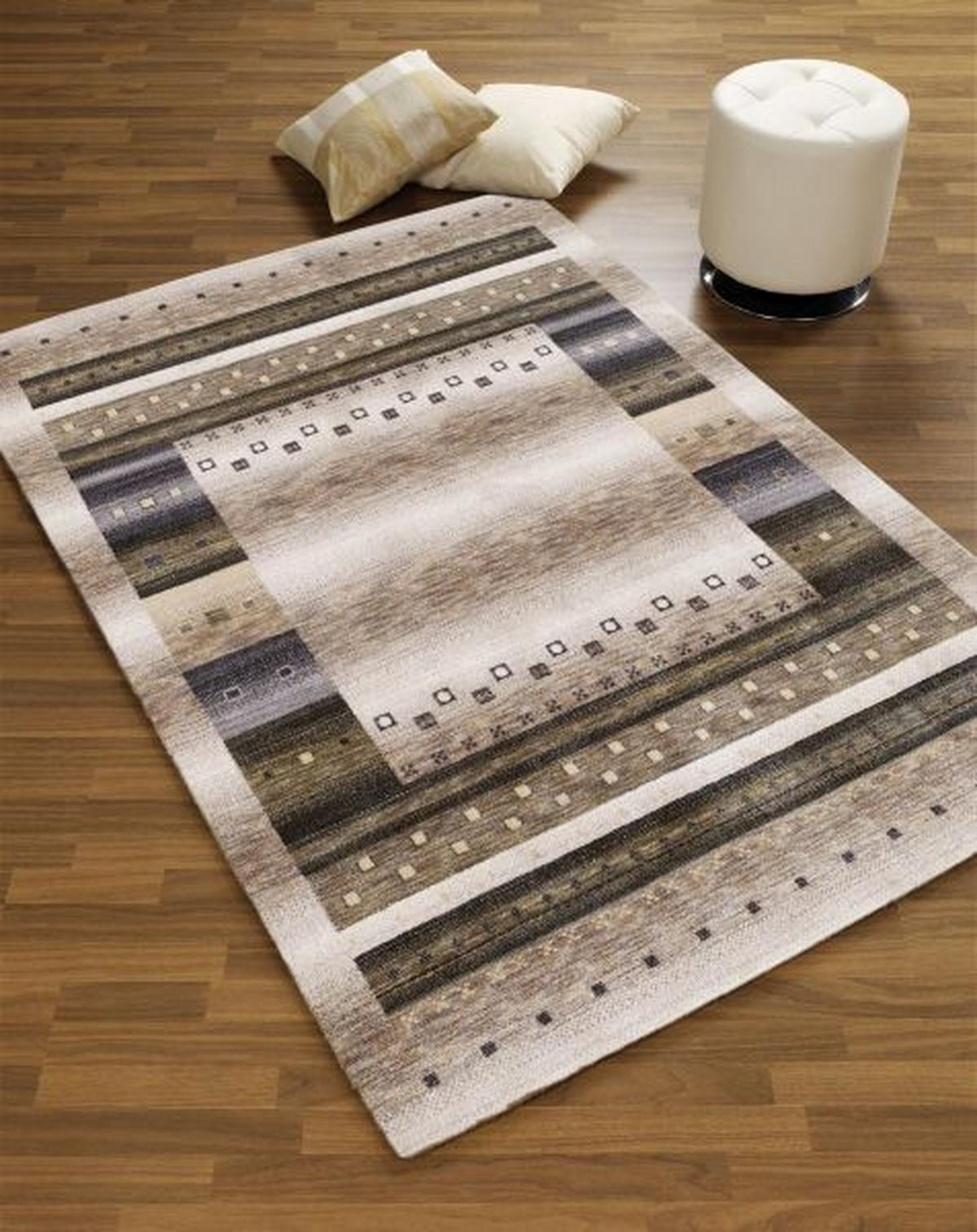 Webteppich Oculus Beige 90x190 cm - Beige, Basics, Textil (90/190cm) - Novel