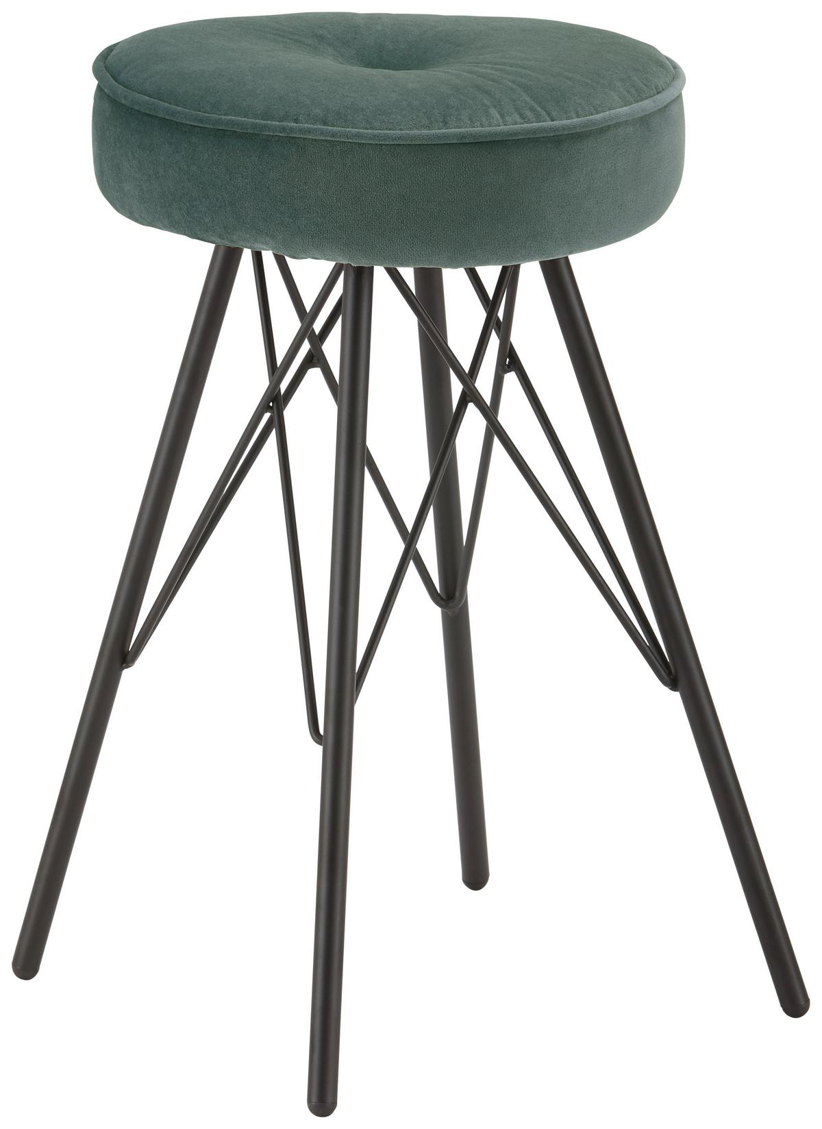 TABURET ACCRE - černá/zelená, Lifestyle, kov/textil (30/53/30cm) - Mömax