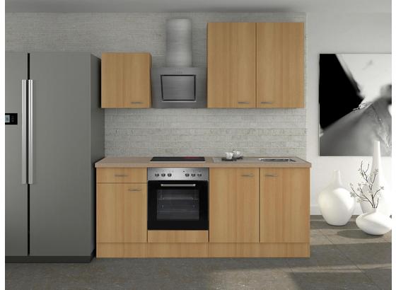 Küchenblock Nano 210cm Buche - Edelstahlfarben/Buchefarben, MODERN, Holzwerkstoff (210/60cm) Küchenblock Nano 210cm Buche - Edelstahlfarben/Buchefarben, MODERN, Holzwerkstoff (210/60cm)