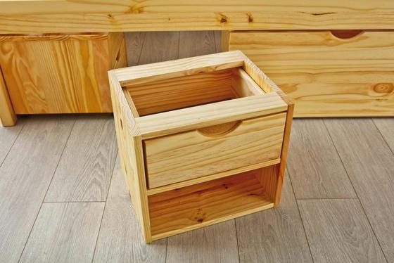 Stauraumbett CLAAS inkl. Nachtkästchen Stauraumbett Echtholz 90 x 200 cm