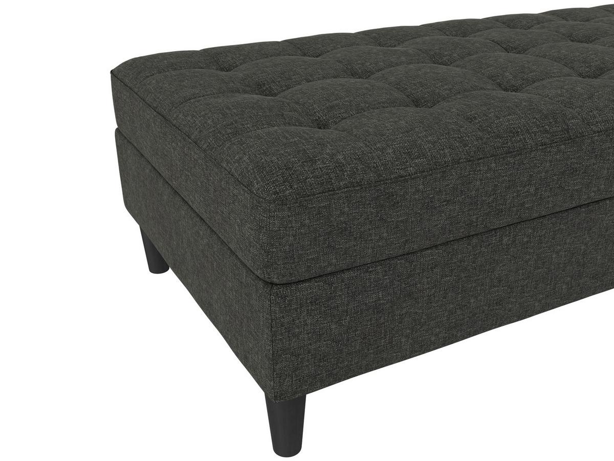 Hocker Palermo Anthrazit, mit Stauraum - Anthrazit/Schwarz, Basics, Textil (130/43/69cm) - Livetastic