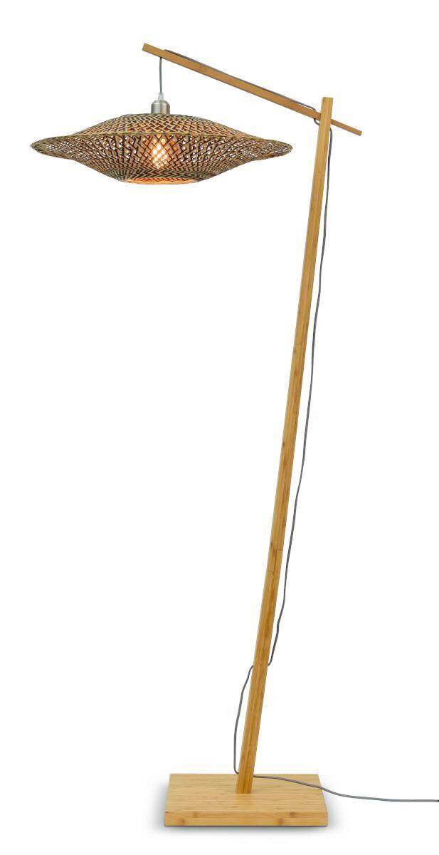 Stehleuchte Bali/F/Ad/N/6015/Bn - Schwarz/Naturfarben, Trend, Holz (60/176cm) - Good & Mojo