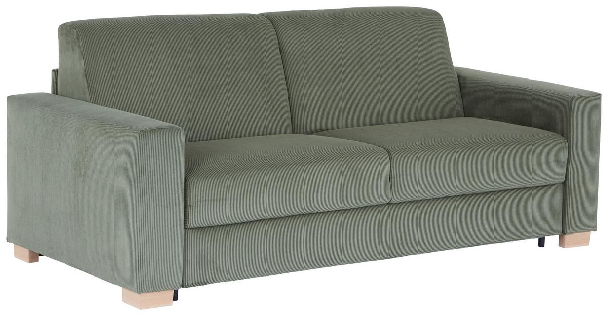 Schlafsofa Grün Lucy 198x96 Cm - Schwarz/Naturfarben, MODERN, Holz (198/84/96cm) - Luca Bessoni