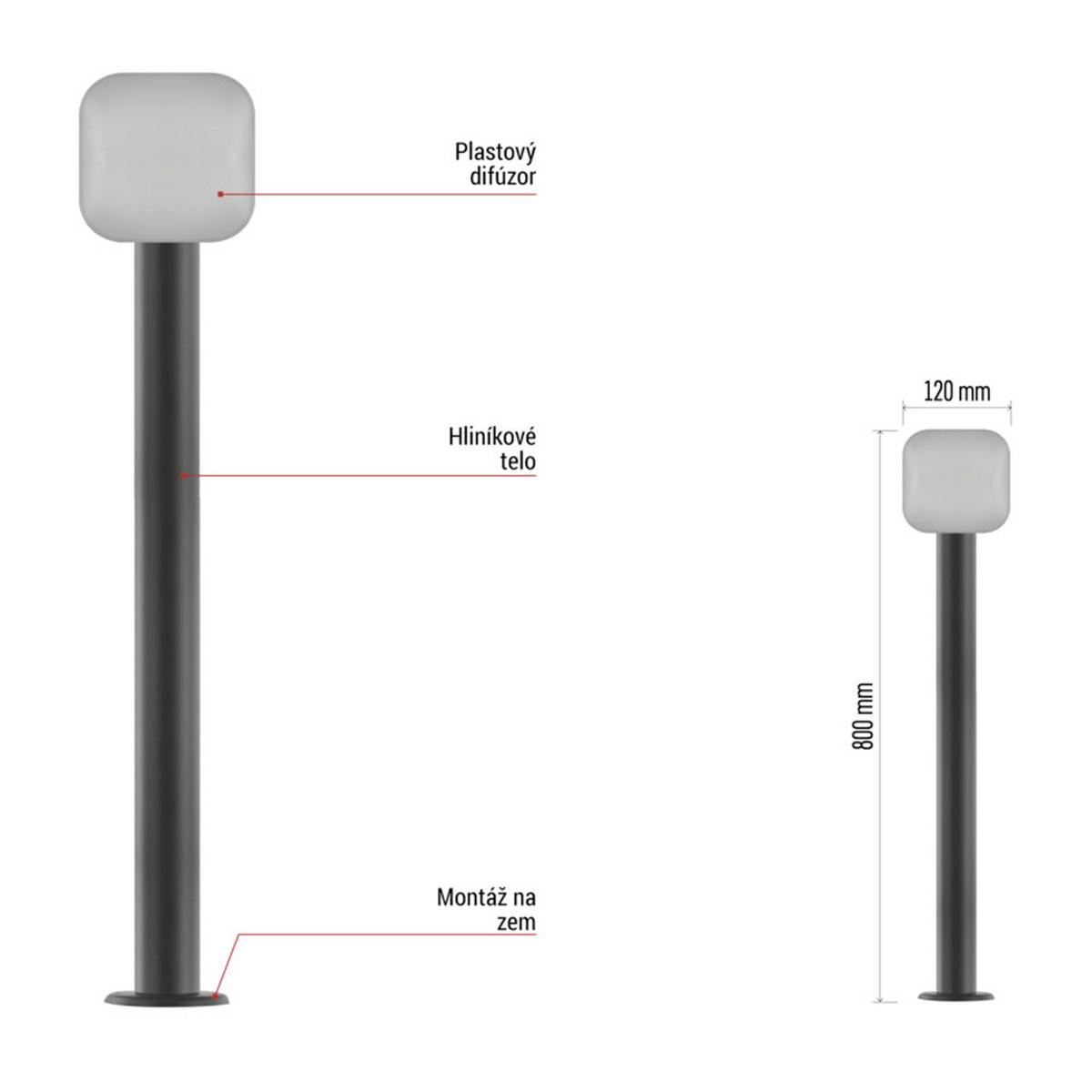 VONKAJŠIE LED SVIETIDLO NIKA - antracitová, Modern, kov/plast