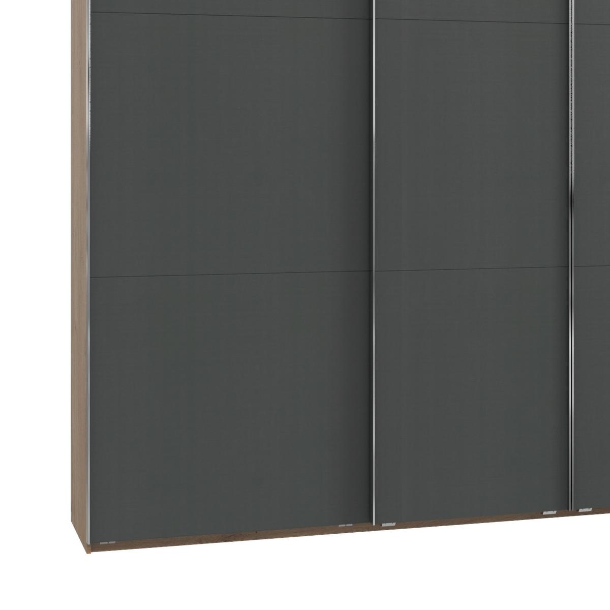Schwebetürenschrank 350cm Level 36 B, Eiche/graphit - Eichefarben/Graphitfarben, Basics, Holzwerkstoff (350/216/65cm) - MID.YOU
