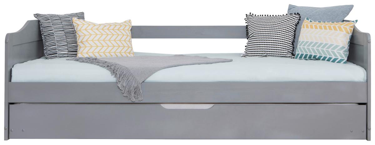 Ausziehbett 970460 Melinda - Hellgrau, MODERN, Holz (90/200cm) - MID.YOU