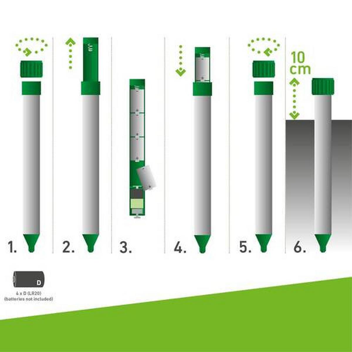 Ultraschall-tiervertreiber Wühlmaus Vertreiber Alu 5 Star - Alufarben/Grün, Basics, Metall (5,5/5,5/42cm)