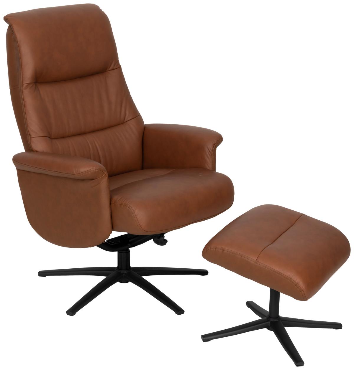 Relaxsesselset Repose Kupferfarben B: 76 Cm - Schwarz/Kupferfarben, Design, Leder/Textil (76/107/79cm) - Livetastic