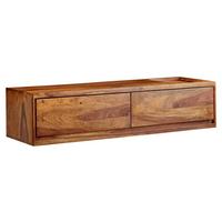 Malá komoda se zásuvkami z masivního dřeva š: 108cm - barvy sheesham, Moderní, dřevo (108/25/34cm) - MID.YOU