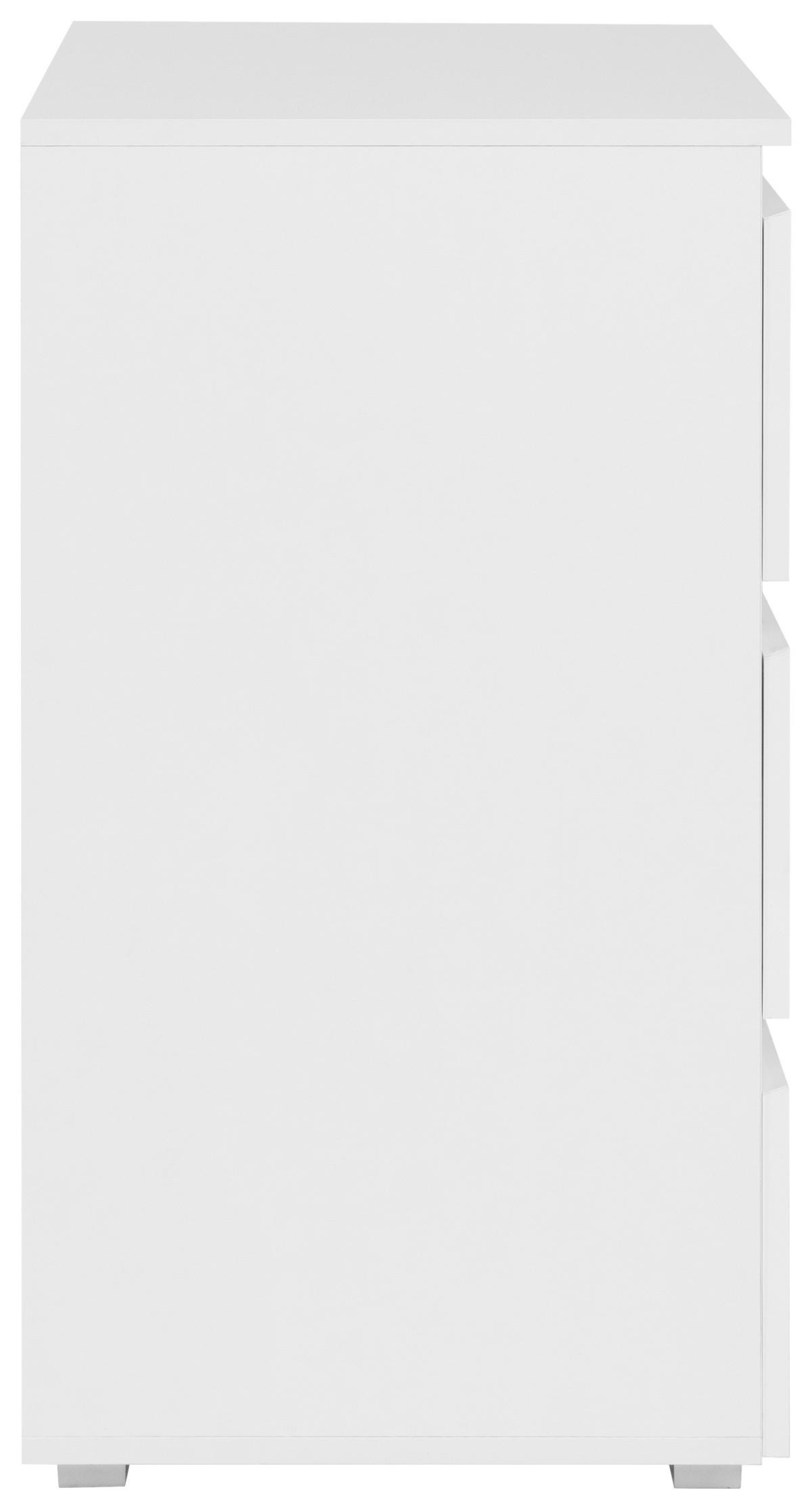 Kommode Capetown Melamin Weiß, B: 80 Cm - Silberfarben, Trend, Holzwerkstoff (80/80,5/45cm)