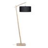 Stehlampe Andes Schwarz/ Naturfarben mit Fußschalter - Schwarz/Naturfarben, Design, Holz/Textil (70/176cm) - Good & Mojo