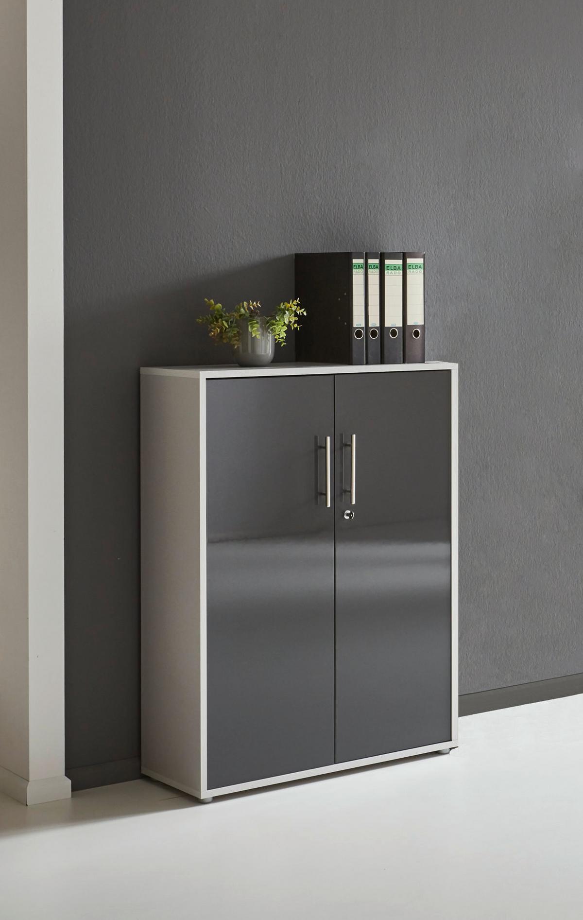 Aktenschrank Office Edition Grau/anthrazit Hg B: 253,2cm - Anthrazit Hochglanz/Grau, MODERN, Holzwerkstoff (253,2/113,6/33cm) - MID.YOU