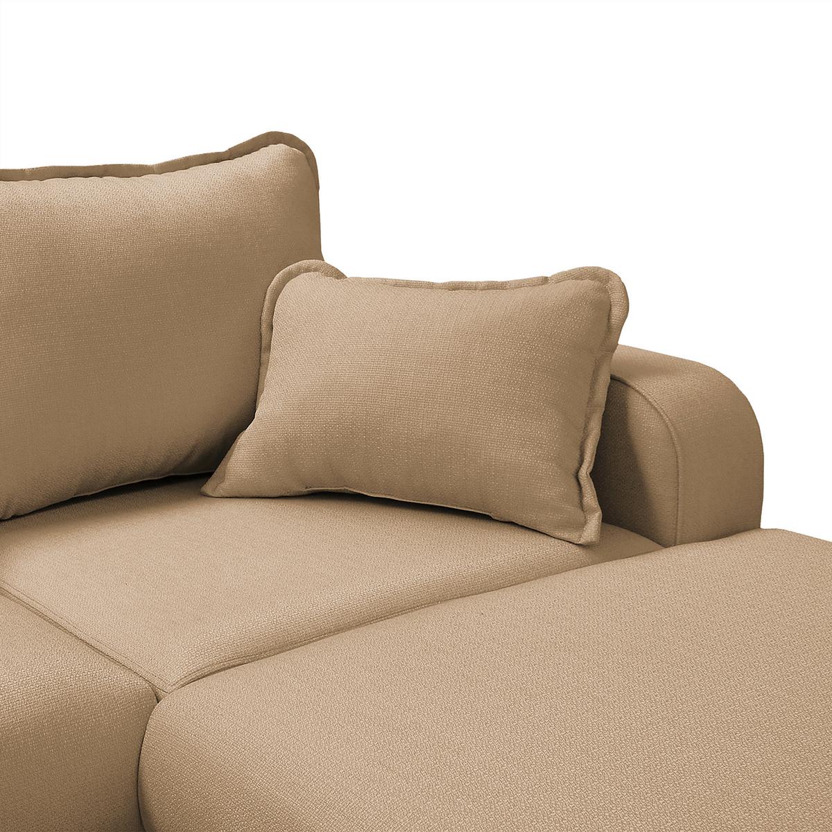 Wohnlandschaft Beata Sandfarben U: 167x296x170 cm - Sandfarben/Wengefarben, Design, Textil (167/296/170cm) - Livetastic