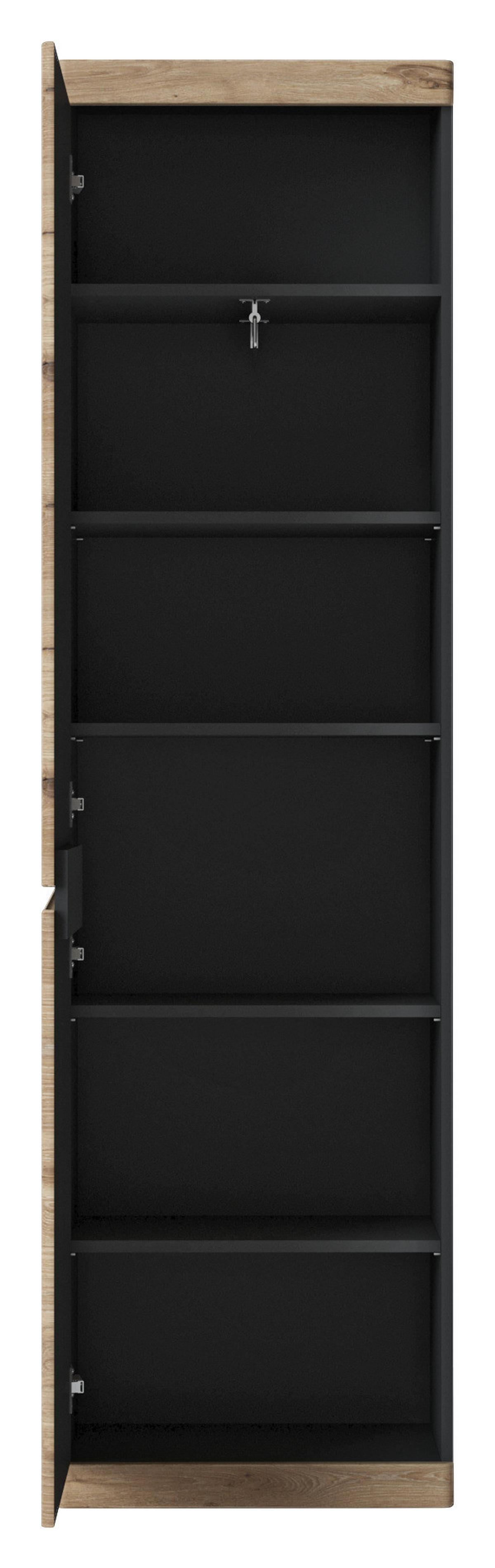 Garderobenschrank Spring Anthrazit/Eiche Dekor B: 54 cm - MODERN, Holzwerkstoff (54/196,6/39,9cm)