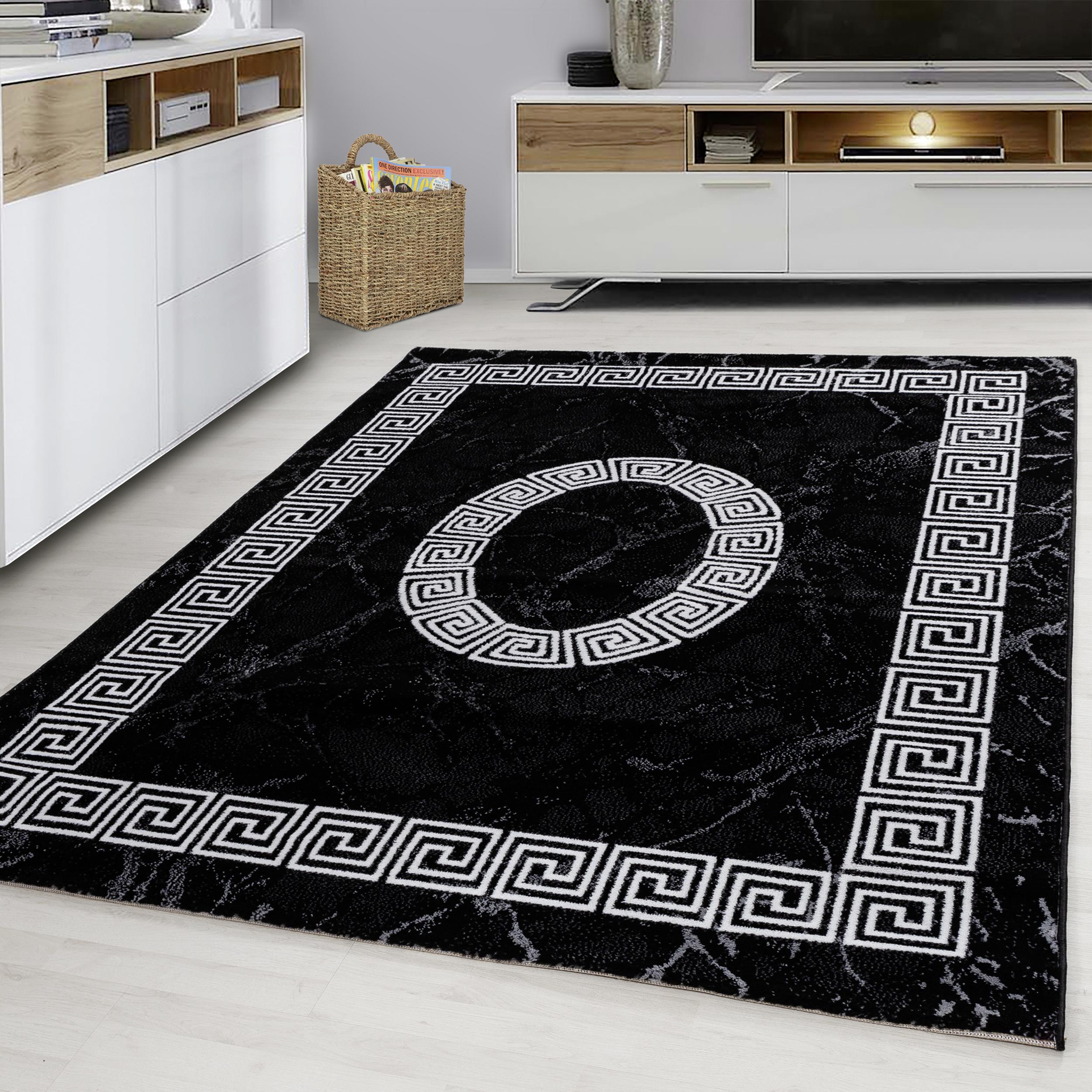 Webteppich Schwarz/Weiß Naturfaser Plus 80x150 cm - Schwarz/Weiß, Design, Textil (80/150cm)