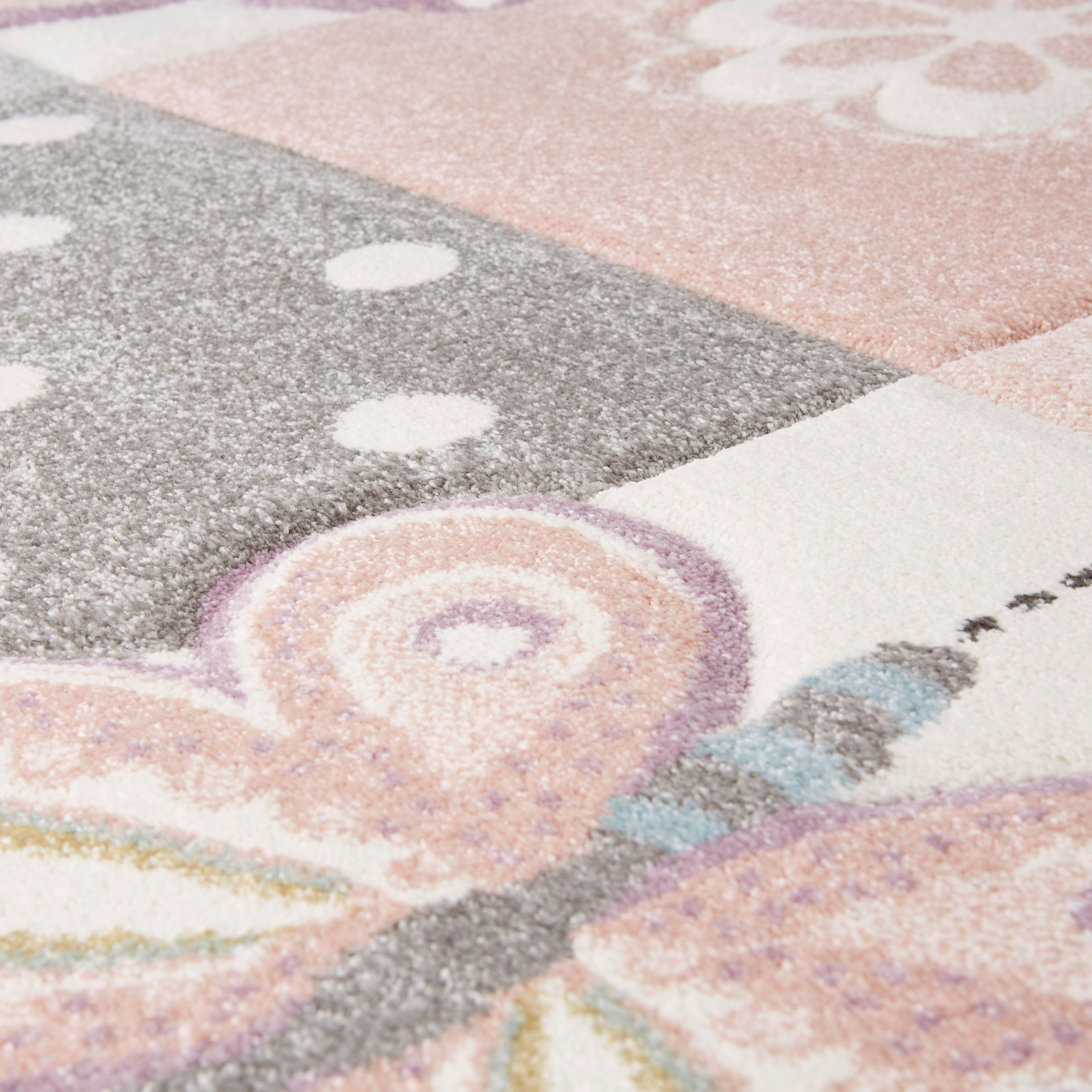 Detský Koberec Butterfly 2, 160/230cm, Ružová - ružová, Romantický / Vidiecky, textil (160/230cm) - Modern Living